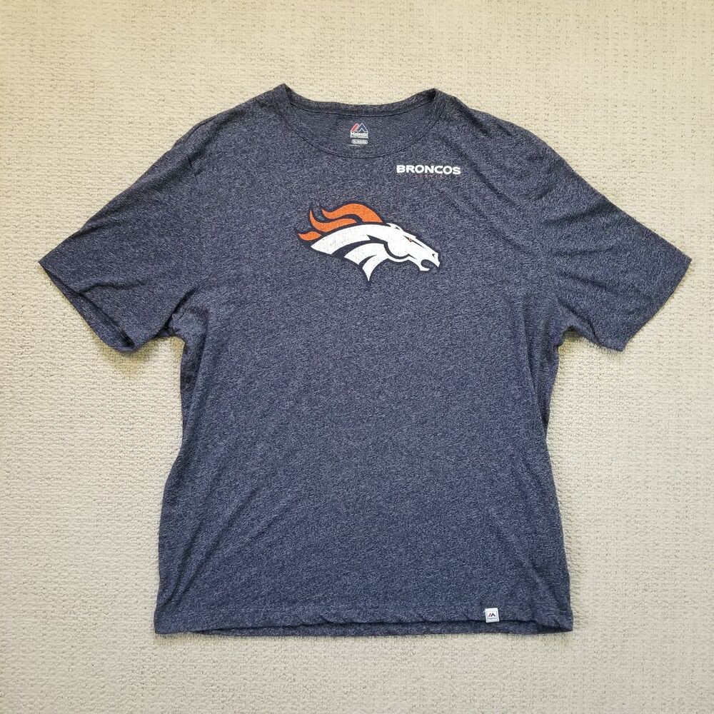 Denver Broncos TShirt Blue Unisex Size XL NFL Majestic Horse Head Logo CO